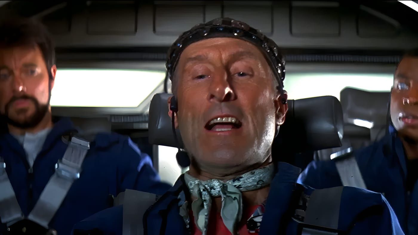 Starship and Borg-threat imagery from the 2373 temporal incursion tied to Picard's defense of the First Contact timeline.