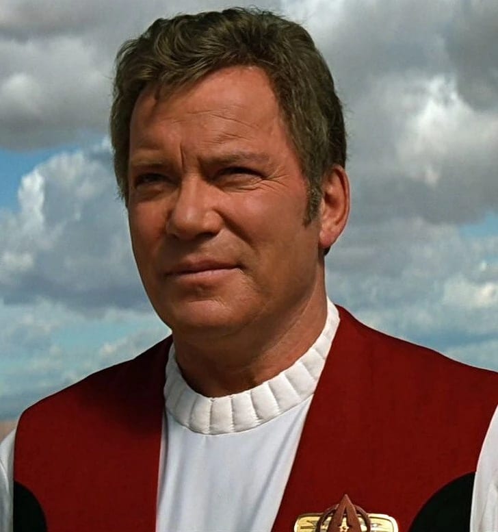 James T. Kirk in a gold Starfleet command uniform.