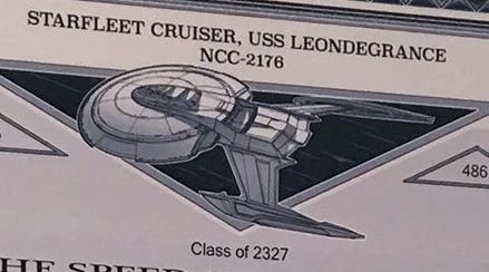 USS Leondegrance in flight.