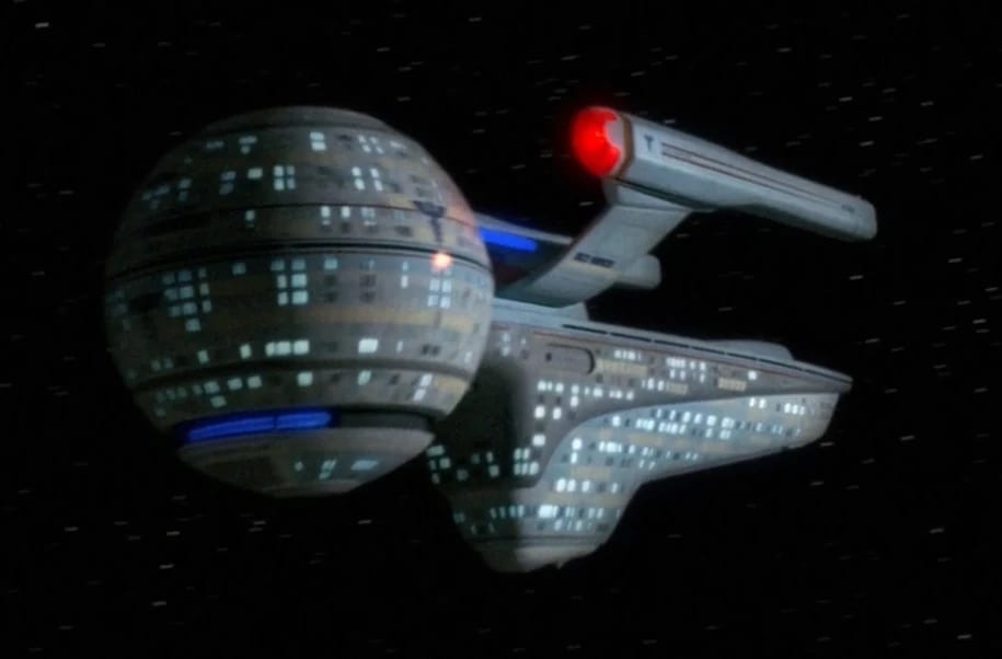 USS Pasteur in space.