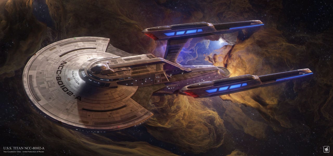 USS Titan-A in space.