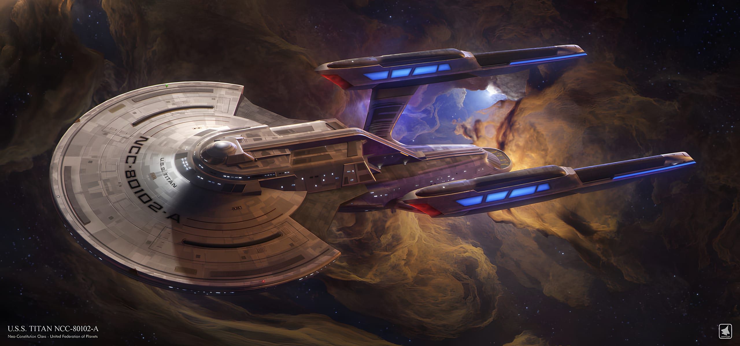 USS Titan-A in space.